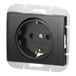 Uued tooted // Gniazdo pojedyncze p/t 2P+Z Schuko Onyx, 16A, 250V, PT-17O, czarny