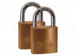 Padlock | shackle | Quan: 2pcs | brass | Protection: low (level 2)