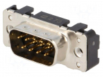 Connector: D-Sub | PIN: 9 | socket | male | on PCBs | straight | THT | M3