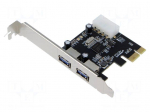 PC extension card: PCIe | MOLEX,PCIe,USB A socket x2 | 5Gbps