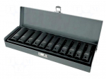 Wrench-set | 6-angles,socket spanner,impact | 1/2" | long | 11pcs.