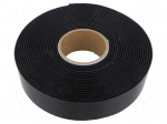 Tape: hook and loop | W: 50mm | L: 10m | Thk: 3.51mm | acrylic | black