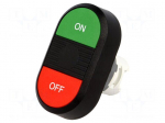 Switch: double | Stabl.pos: 1 | 22mm | green/red | Illumin: none | IP66