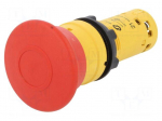 Switch: emergency stop | Stabl.pos: 2 | NC x2 | 2A/230VAC | 22mm | red