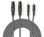 Cable Nedis 2x XLR F - 2x RCA M 3m