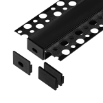 T&ouml;&ouml;riistad ja m&otilde;&otilde;teseadmed // Uued tooted t&ouml;&ouml;riistade, tarvikute kategoorias // Zestaw: profil aluminiowy do taśm LED, 2000 x 55,8 x 12,5 mm, podtynkowy, czarny, klosz czarny, 4 zaślepki