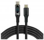 Kaabel LCD-ekraaniga | USB-C | 200 cm | Kiirlaadimine 5.00A / 20V (100 W) | Power Delivery 3.0 | eve