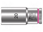 Socket: 6-angles | socket spanner | HEX 20mm | 3/8" | 8790 HMB Deep