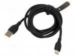 Cable | High Speed,USB 2.0 | USB A plug,USB C plug | 2m | black | 100W