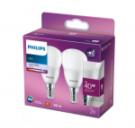 PHILIPS LED 40W P45 E14 Auksti balta 4000K matēta reflektora 2 gab spuldze 8719514310155 929003540734