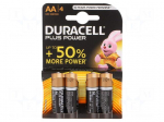 Battery: alkaline | 1.5V | AA | PLUS | Batt.no: 4 | non-rechargeable