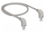 Patch cord | SF/UTP | Cat 5e | RJ45 down angled plug,both sides | Cu