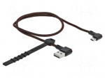 Cable | USB 2.0 | gold-plated | 0.5m | black,red | 24AWG,28AWG | 480Mbps