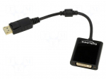 Adapter | DisplayPort plug,DVI-I (24+5) socket | 0.15m | black
