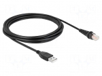 Cable | USB 2.0 | RJ50 plug,USB A plug | 3m | black | F/UTP | 26AWG | PVC