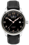 Zeppelin LZ 127 Graf Zeppelin Automatic Men&rsquo;s Watch 40mm Black Dial Black Leather Strap