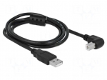 Cable | USB 2.0 | USB A plug,USB B plug 90&deg; up/down | 1m | black