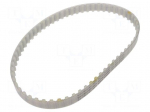 Timing belt | T10 | W: 16mm | H: 4.5mm | Lw: 610mm | Tooth height: 2.5mm