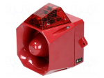 Signaller: lighting-sound | 230VAC | siren,flashing light | LED | red