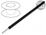 Wire | HookUp Wire Teflon | solid | Cu | 20AWG | black | PTFE | 600V | 30,5m
