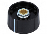 Knob | with pointer | ABS | &Oslash;shaft: 6mm | &Oslash;31x15.5mm | black