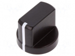 Knob | with flange,with pointer | aluminium | &Oslash;shaft: 6mm | black