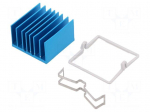 Heatsink: extruded | grilled | BGA | blue | L: 29mm | W: 29mm | H: 17.5mm