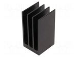 Heatsink: extruded | grilled | black | L: 37.5mm | W: 35mm | H: 70mm