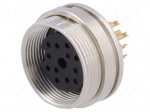 Connector: M16 | socket | female | soldering | PIN: 12 | 3A | 60V | IP40