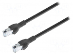 Patch cord | S/FTP | 6a | stranded | Cu | PUR | black | Len: 3m | 26AWG