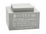 Transformer: encapsulated | 16VA | 230VAC | 15V | 15V | 533.3mA | 533.3mA