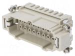 Connector: HDC | contact insert | male | DE | PIN: 16 | 16+PE | size D16B