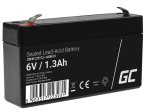 Green Cell AGM VRLA 6V 1.3Ah maintenance-free battery for the alarm system, cash register, toys