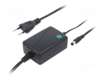 Power supply: switching | 12VDC | 1A | Out: 5,5/2,1 | 12W | 90&divide;264VAC