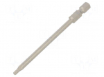 Screwdriver bit | hex key | HEX 2.5mm | 1/4" | Overall len: 89mm