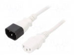 Cable | 3x1mm2 | IEC C13 female,IEC C14 male | PVC | 3m | white | 10A