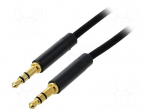 Cable | Jack 3.5mm 3pin plug,both sides | 2m | Plating: gold-plated