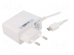 Power supply: switching | mains,plug-in | 5VDC | 2A | 10W | 78.7% | white