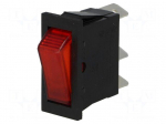 ROCKER | SPST | Pos: 2 | ON-OFF | 16A/250VAC | red | neon lamp | 5500 | 250V