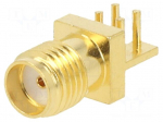Connector: SMA | socket | female | card edge | angled | 50&Omega; | SMT,THT