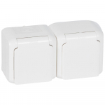 2 x 2P+E German std socket outlet Forix -surface mounting - 16 A - 250 V -white
