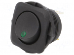 ROCKER | SPST | Pos: 2 | ON-OFF | 20A/14VDC | black | LED | RB | Body: black