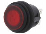 Switch: push-button | Pos: 2 | SPST | 20A/14VDC | red | Illumin: LED | PB