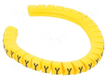 Marker: cable | Marking: Y | 2.5&divide;5mm | PVC | yellow | leaded | PA-1 | L: 3mm
