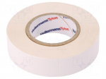 Tape: textile | W: 19mm | L: 10m | Thk: 0.31mm | white | 64N/cm | 10% | cotton