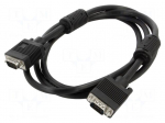 Cable | D-Sub 15pin HD plug,both sides | black | 1.8m | &Oslash;cable: 8mm