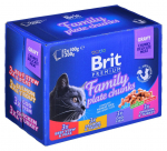 BRIT Cat Pouches Family Plate - wet cat food - 12 x 100g