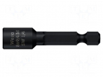 Screwdriver bit | 6-angles socket | Socket size-inch: 1/4"