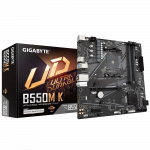 Gigabyte | B550M K 1.0 M/B | Processor family AMD | Processor socket AM4 | DDR4 DIMM | Memory slots 4 | Supported hard disk drive interfaces \tSATA