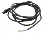 Cable | IEC C13 female,wires | 4m | with IEC LOCK locking | black